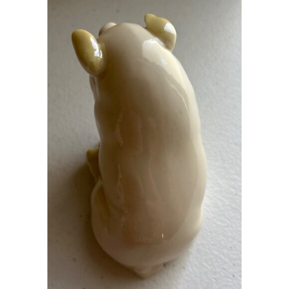 Vintage Belleek Porcelain Pig Figurine Made In Ireland Green Mark - Picture 4 of 7